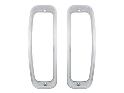 1966-1977 Bronco Tail Light Bezel Set - Billet Aluminum - Clear Anodized Finish