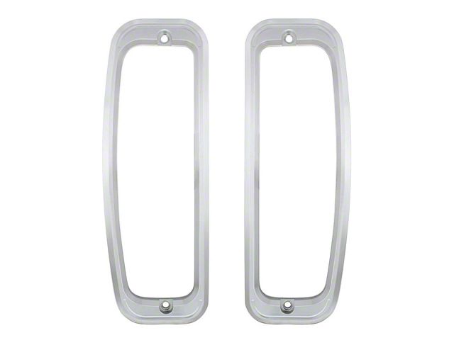 1966-1977 Bronco Tail Light Bezel Set - Billet Aluminum - Clear Anodized Finish