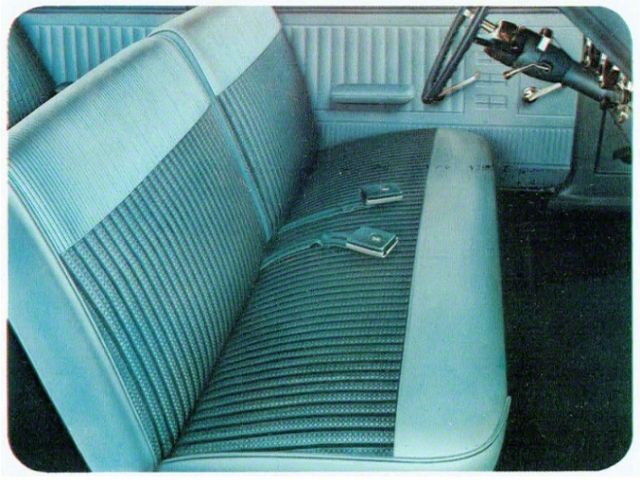 1966-67 Ford Bench Seat Upholstery, Set, Two-Tone, Front & Rear, Vinyl, Hardtop, Sedan, Falcon (2-Door)