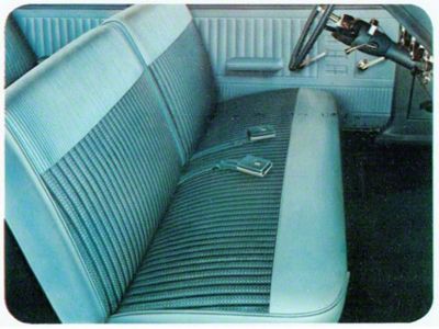 1966-67 Ford Bench Seat Upholstery, Set, Two-Tone, Front & Rear, Vinyl, Hardtop, Sedan, Falcon (2-Door)