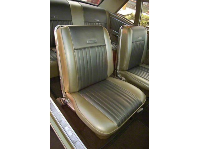1966-67 Ford Bucket Seat Upholstery, Set, Two-Tone, Front & Rear, Vinyl, Hardtop, Sedan, Falcon (2-Door)
