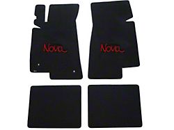 1966-74 Nova Lloyds Ultimat Black Front/Rear Floor Mats With Red Nova Logo