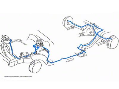 1966 Buick Skylark / Gran Sport Convertible w/1/4 Front To Rear Power Drum Brake Line Set 6pc, OE Steel