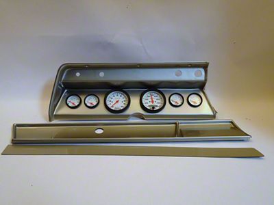 1966 Chevelle Instrument Cluster Panel, Aluminum Finish, With Phantom Gauges
