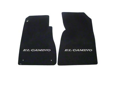 1966 El Camino Lloyds Ultimat Black Floor Mats Silver El Camino Logo