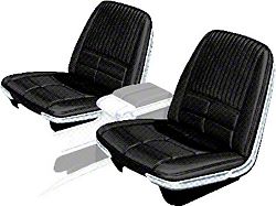 Front Bucket Seat Covers, Vinyl, Black 23, Trim Code 26, Without Reclining Passenger Seat (1966 Ford Thunderbird)