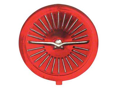 1966 Ford Thunderbird Wheel Cover Center Emblem, Red Plastic, 2-1/4 Diameter (For a Deluxe wheel cover)