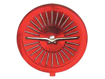 1966 Ford Thunderbird Wheel Cover Center Emblem, Red Plastic, 2-1/4 Diameter (For a Deluxe wheel cover)