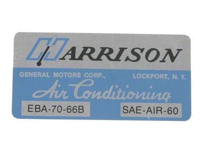 1966 GM A Body Harrison Air Conditioning Evaporation, Decal