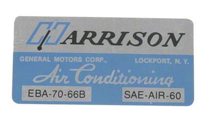Ecklers Harrison Air Conditioning Evaporation, Decal (1966 Cutlass ...