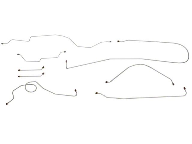 1966 Chevy-GMC Truck 2WD 1/2-Ton Standard Cab Shortbed Power Drum Brake Line Set 8pc, OE Steel