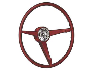1966 Mustang 3-Spoke Steering Wheel, Red
