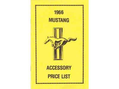 1966 Mustang New Car Accessory Price List