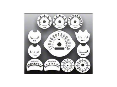 1966 Mustang Rally Pack White Face Gauge Overlay Kit