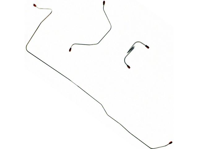 1966 Mustang Stainless Steel Manual Front Drum Brake Line Kit, 3-Piece (Manual Front Drum Brakes)