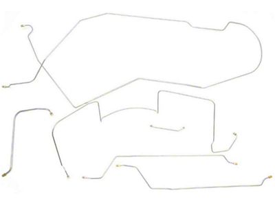 1966 Pontiac GTO / Tempest / LeMans Hardtop V8 Power Drum Brake Line Set 6pc Stainless Steel