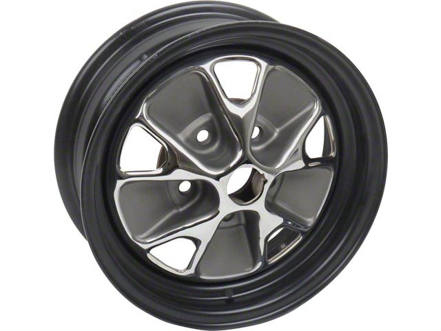 1966 Wheel - Chrome Center - Powder-Coated Black Rim - 14 X 5 5 Lug - Ranchero & Comet