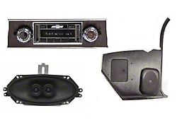 Custom Autosound Radio, w/Walnut Bezel, w/Speakers (67-68 Camaro)