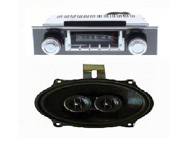 Custom Autosound 67-69 740 Radio,w/Blk Bzl/Speaker