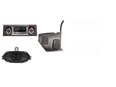 Custom Autosound 67-67 740 Radio,With Walnut Bezel w/Speakers