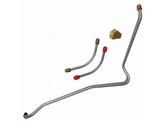 1967-1968 Camaro Fuel Line Set, Fuel Pump To Holley Carburetor, Steel, 396/375hp, 3/8 With Fuel Block