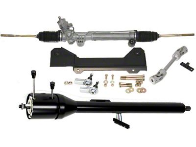 Steeroids Manual Steering Rack and Pinion Conversion Kit with Black Steering Column (67-68 Camaro)