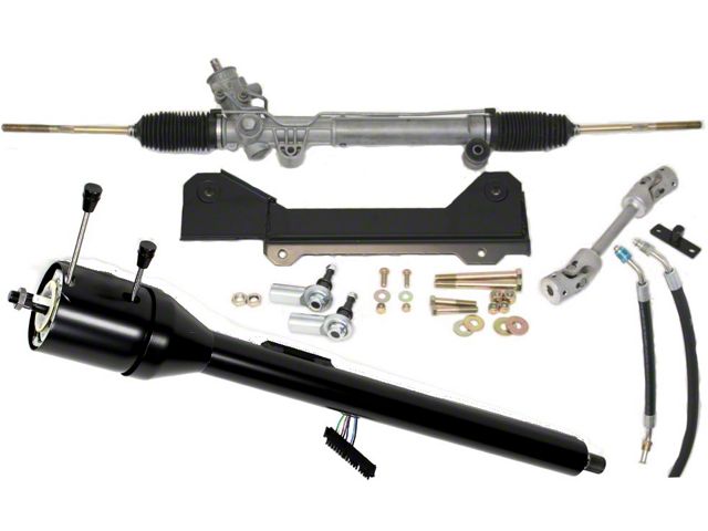 Steeroids Power Steering Rack and Pinion Conversion Kit with Black Steering Column (67-68 Camaro)