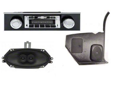 Custom Autosound 67-68 USA-630 Radio,With Black Bezel,Spk