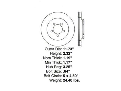 1967-1968 Ford Thunderbird Front Disc Brake Rotor, Left or Right