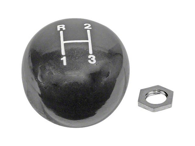 Ecklers 3-Speed Manual Transmission Floor Shift Knob, Black with White ...