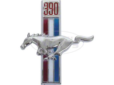 1967-1968 Mustang 390 Running Horse Fender Ornament, Left