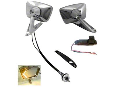 Mustang LED Turn Signal Mirrors, Deluxe, Amber, 1967-1968