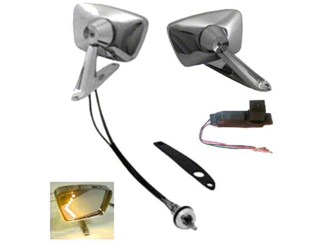 Mustang LED Turn Signal Mirrors, Deluxe, Amber, 1967-1968