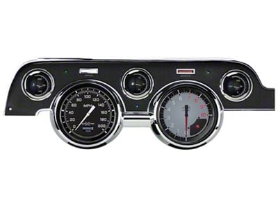 1967-1968 Mustang Classic Instruments AutoCross Gray Series 5-Gauge Kit with OLED Speedometer