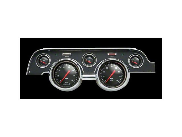 1967-1968 Mustang Classic Instruments Hot Rod Style 5-Gauge Set with Black or White Background, Includes Dash Bezel