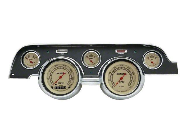 1967-1968 Mustang Classic Instruments Vintage Style 5-Gauge Set, Includes Dash Bezel