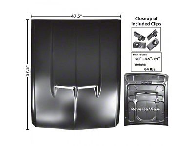 1967-1968 Mustang Eleanor-Style Steel Hood