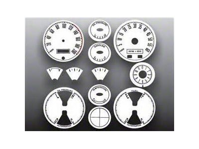 1967-1968 Mustang KPH White Face Gauge Overlay Kit