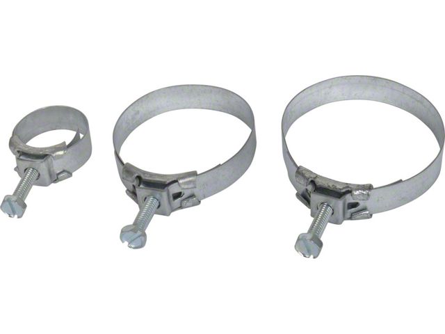 1967-1968 Mustang Tower-Type Radiator Hose Clamp Set for Big Block V8