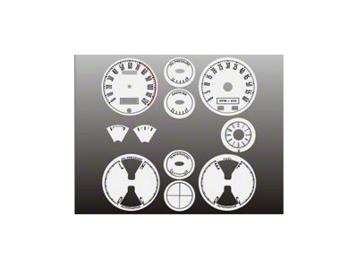 1967-1968 Mustang White Face Gauge Overlay Kit