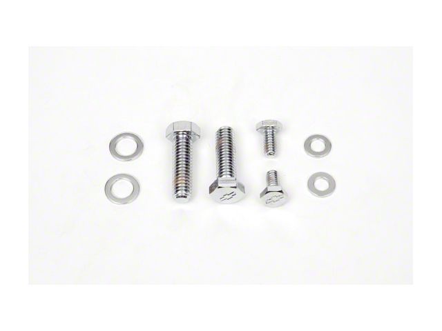 1967-1969 Camaro Fuel Pump Mounting Bolt Set, Bowtie Stamped, Chrome