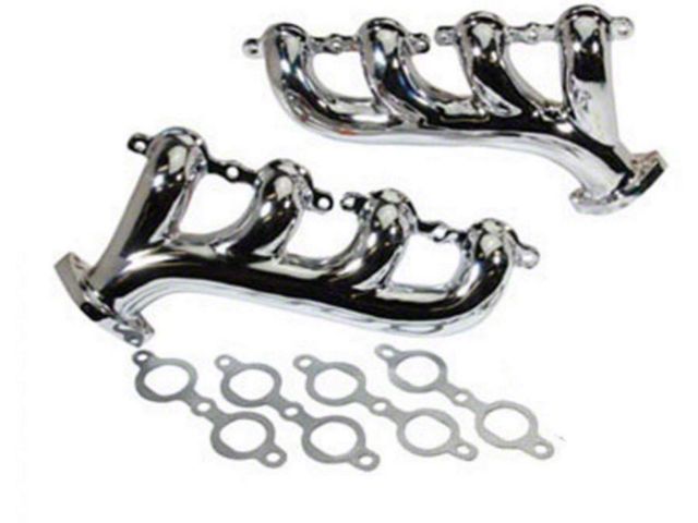 1967-1969 Camaro Rear Dump Cast Iron LS Exhaust Manifolds, Chrome