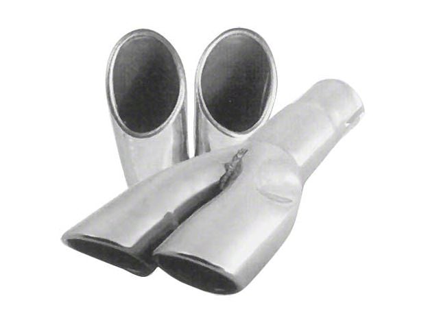 1967-1969 Mustang Dual Outlet Stainless Steel Exhaust Tips, Pair