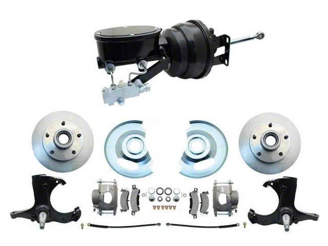 1967-1970 Chevy Truck Disc Brake Conversion Kit, Powder Coated 9' Booster Conversion Kit, 5 Lug