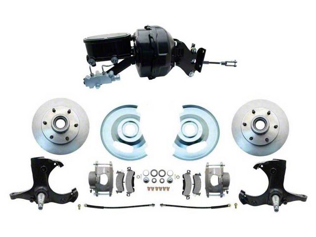 1967-1970 Chevy Truck Disc Brake Conversion Kit, 6 Lug Powder Coated 9' Booster Conversion, 2WD Stock Height