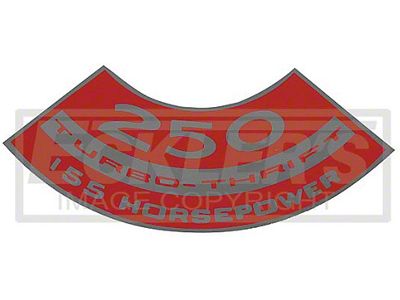 1967-1970 El Camino Air Cleaner Decal Inline 6 250 Turbo-Thrift 155HP