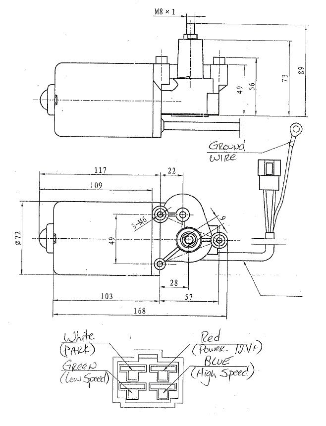 Ecklers Windshield Wiper Motor (67-70 Mustang)