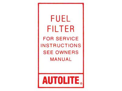 1967-1970 Mustang Autolite Fuel Filter Decal