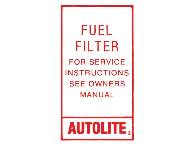 1967-1970 Mustang Autolite Fuel Filter Decal