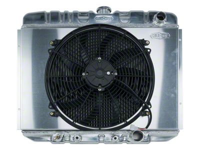 1967-1970 Mustang COLD-CASE 24 Aluminum Radiator Kit w/16 Electric Fan, Small Block V8 w/Automatic and A/C